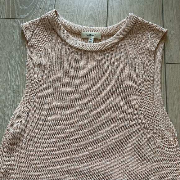Aritzia Wilfred Cream & Orange Knit Sweater Vest with Slits - Picture 6 of 11